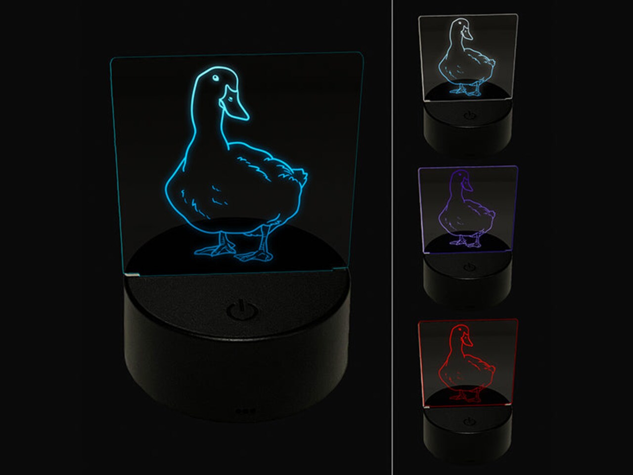 White Pekin Duck 3D Illusion LED Night Light Sign Nightstand Desk Lamp